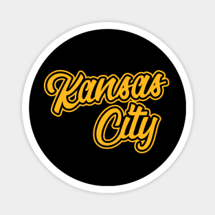 Vintage Kansas City Yellow Script For KCMO Locals Magnet